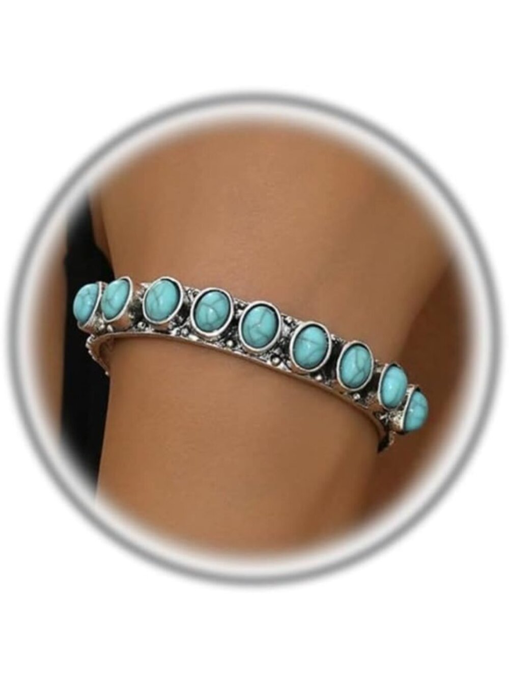 Trendy Bohemian Turquoise Cuff Bracelet for Women - Vintage Western Jewelry